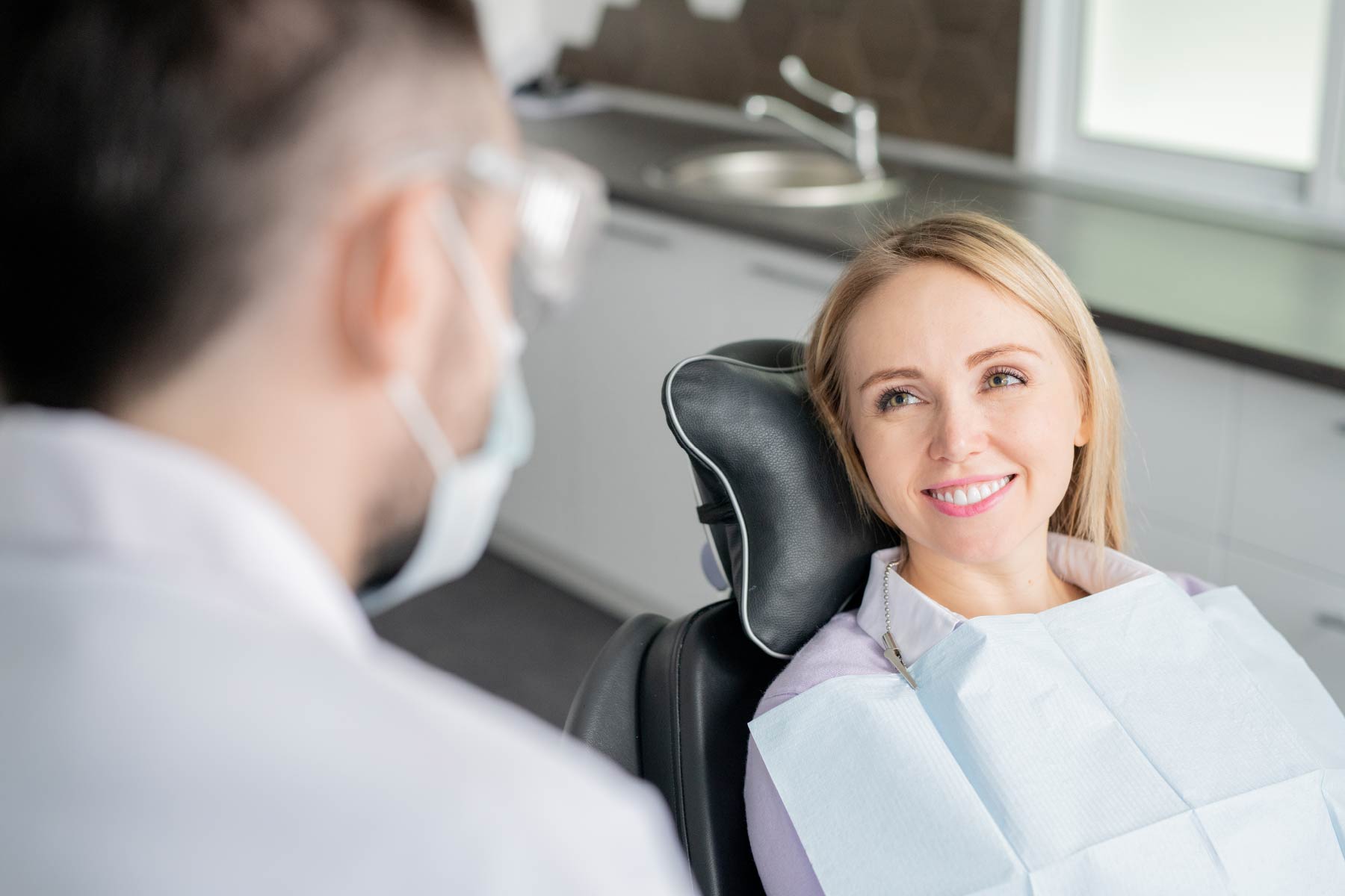 Woman smiling in dentist chair